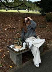 cable off shoulder knit