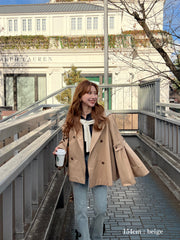 bell sleeve short trench coat