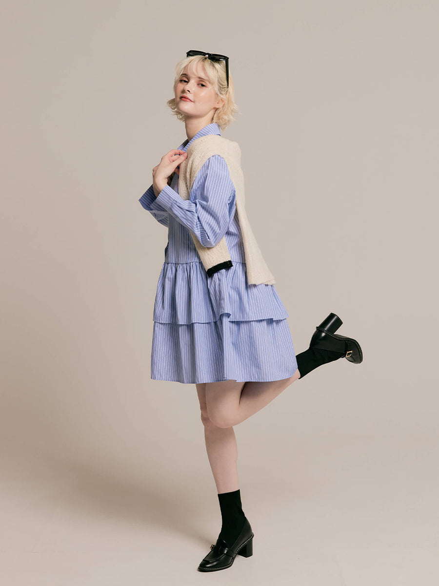 Tiered shirt dress