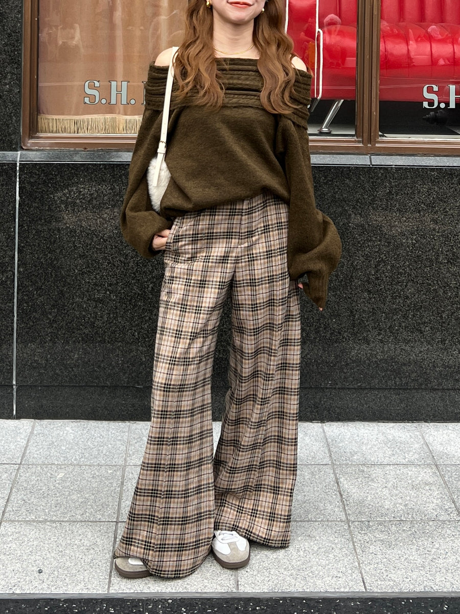 cable off shoulder knit