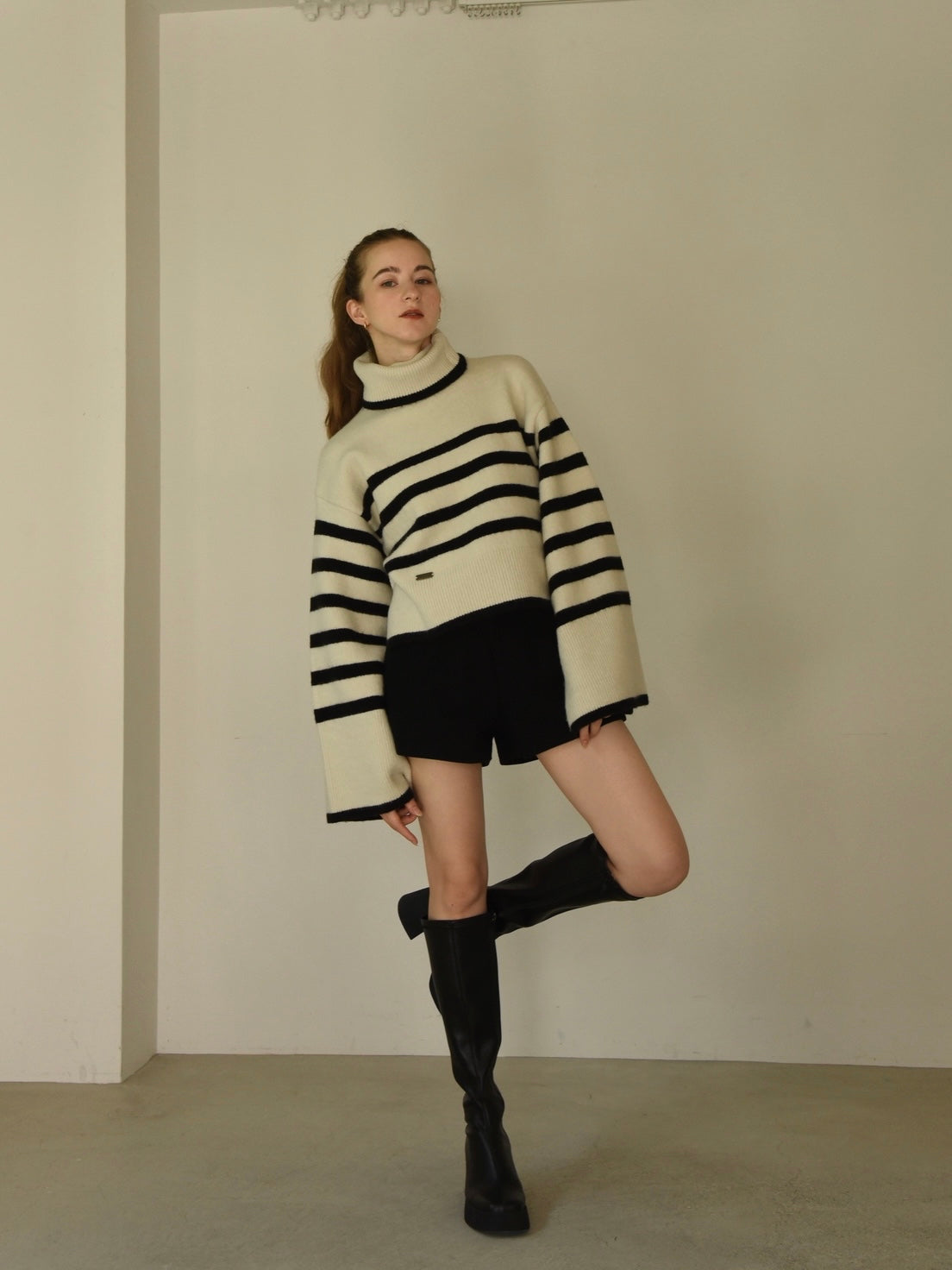 2way flare sleeve knit