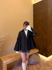 bell sleeve short trench coat