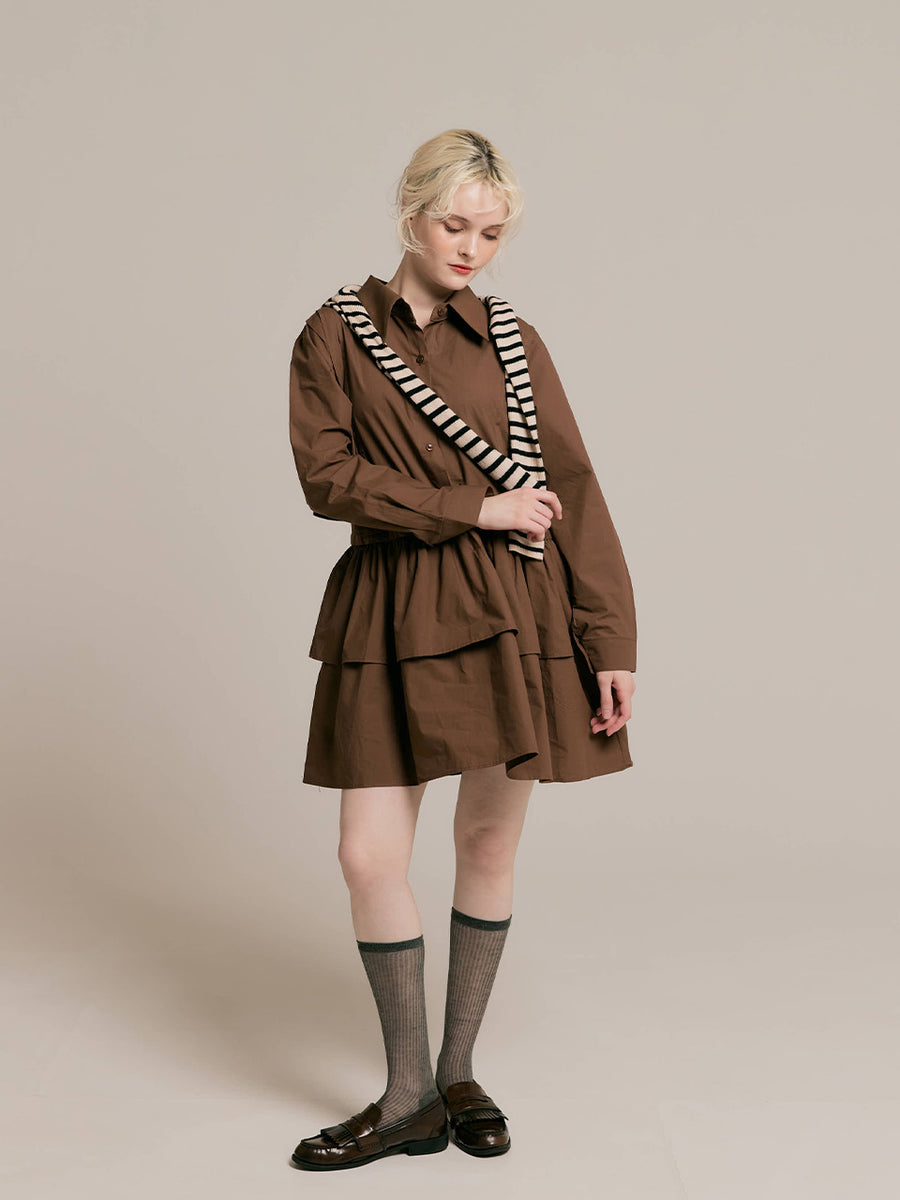 Tiered shirt dress