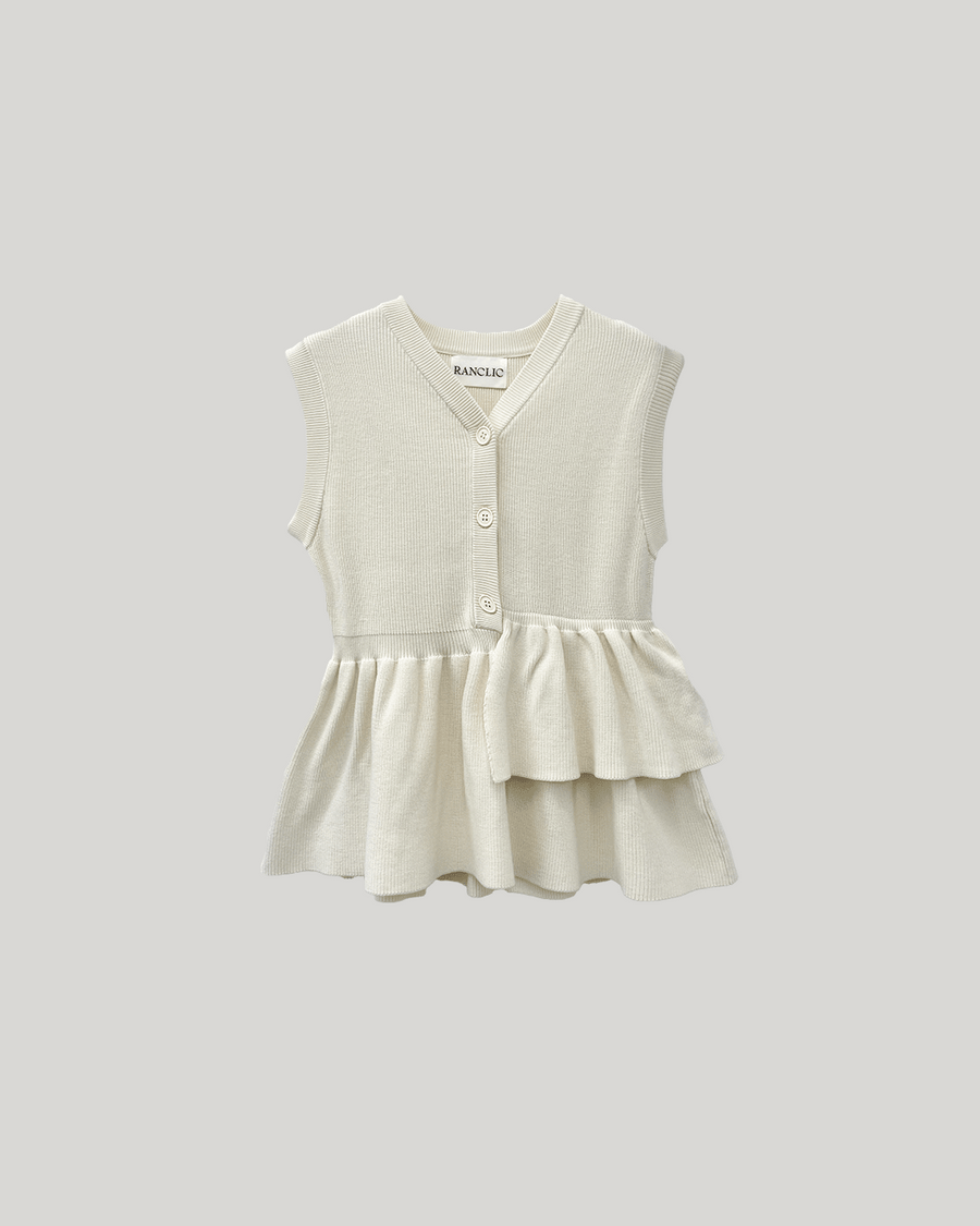 【残りわずか】Asymmetric peplum vest