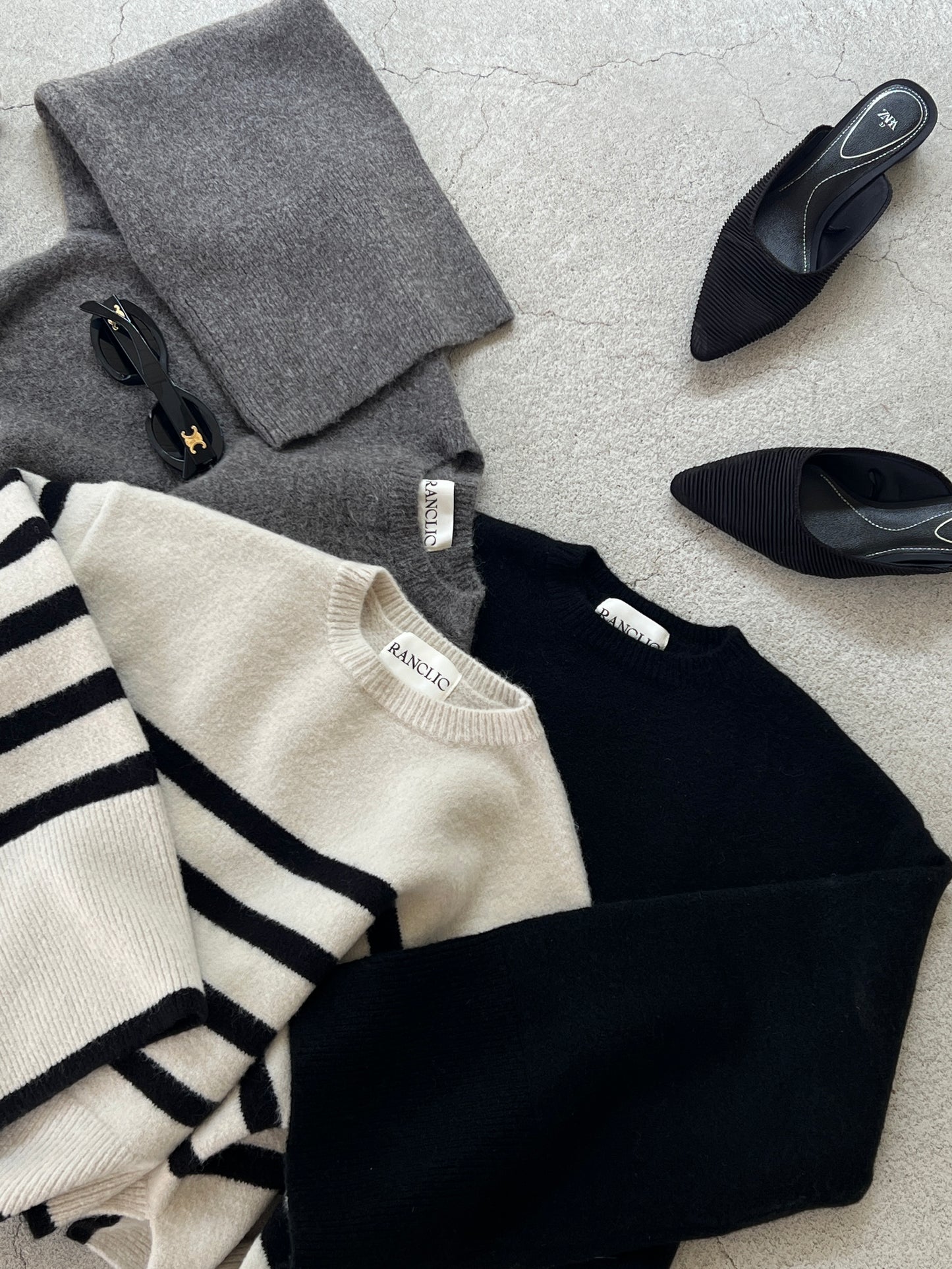 2way flare sleeve knit