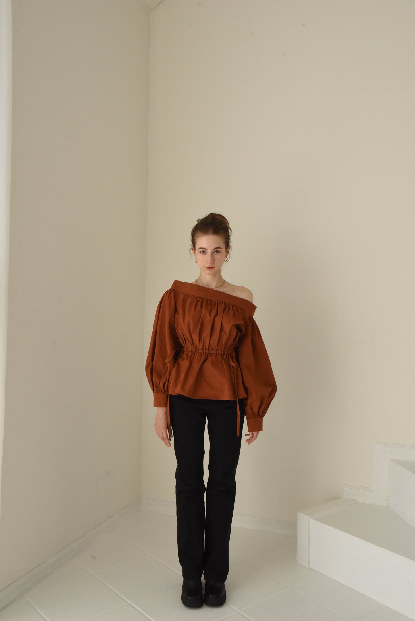 volume one shoulder blouse