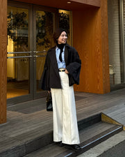 bell sleeve short trench coat