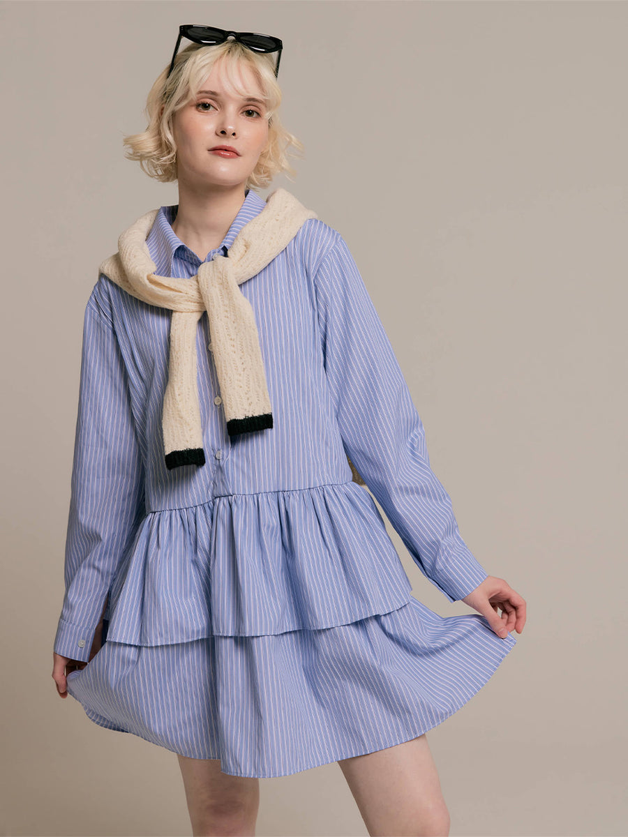 Tiered shirt dress