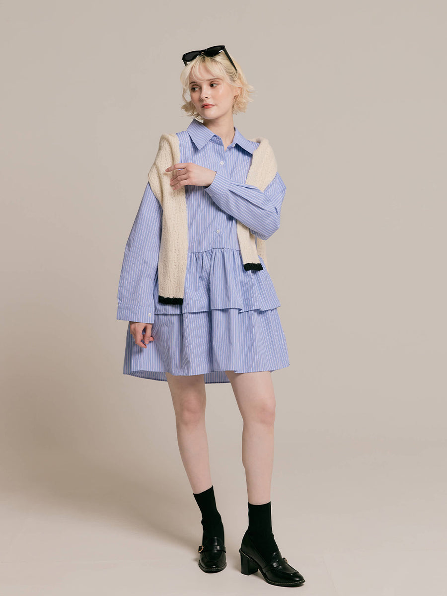 Tiered shirt dress