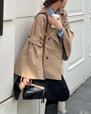 bell sleeve short trench coat