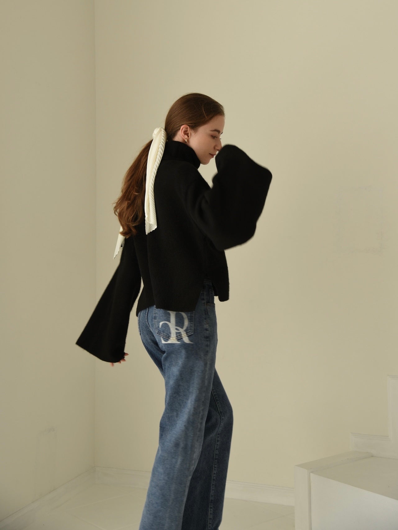 2way flare sleeve knit