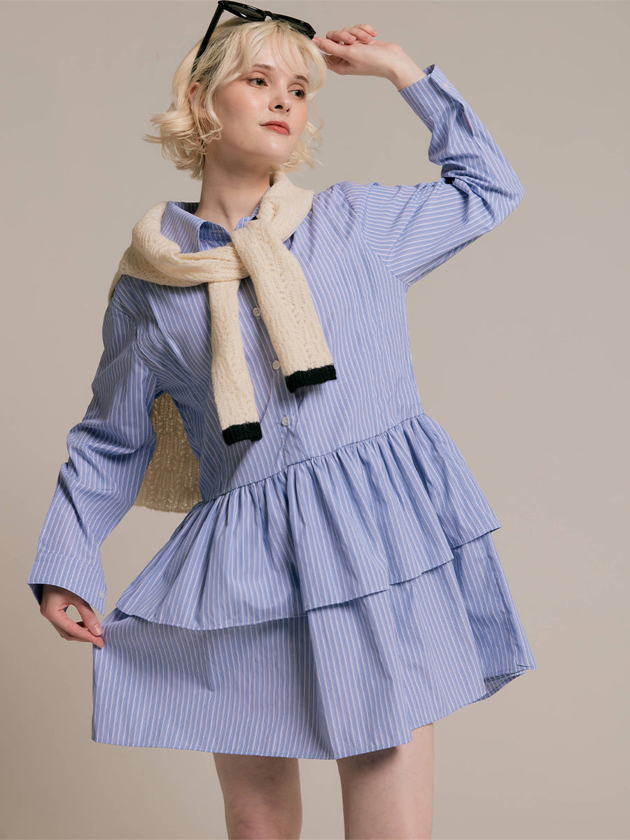 Tiered shirt dress