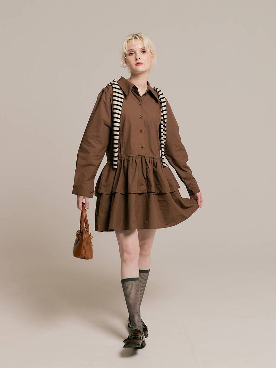 Tiered shirt dress