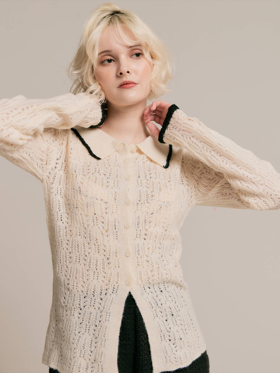 Crochet knit cardigan
