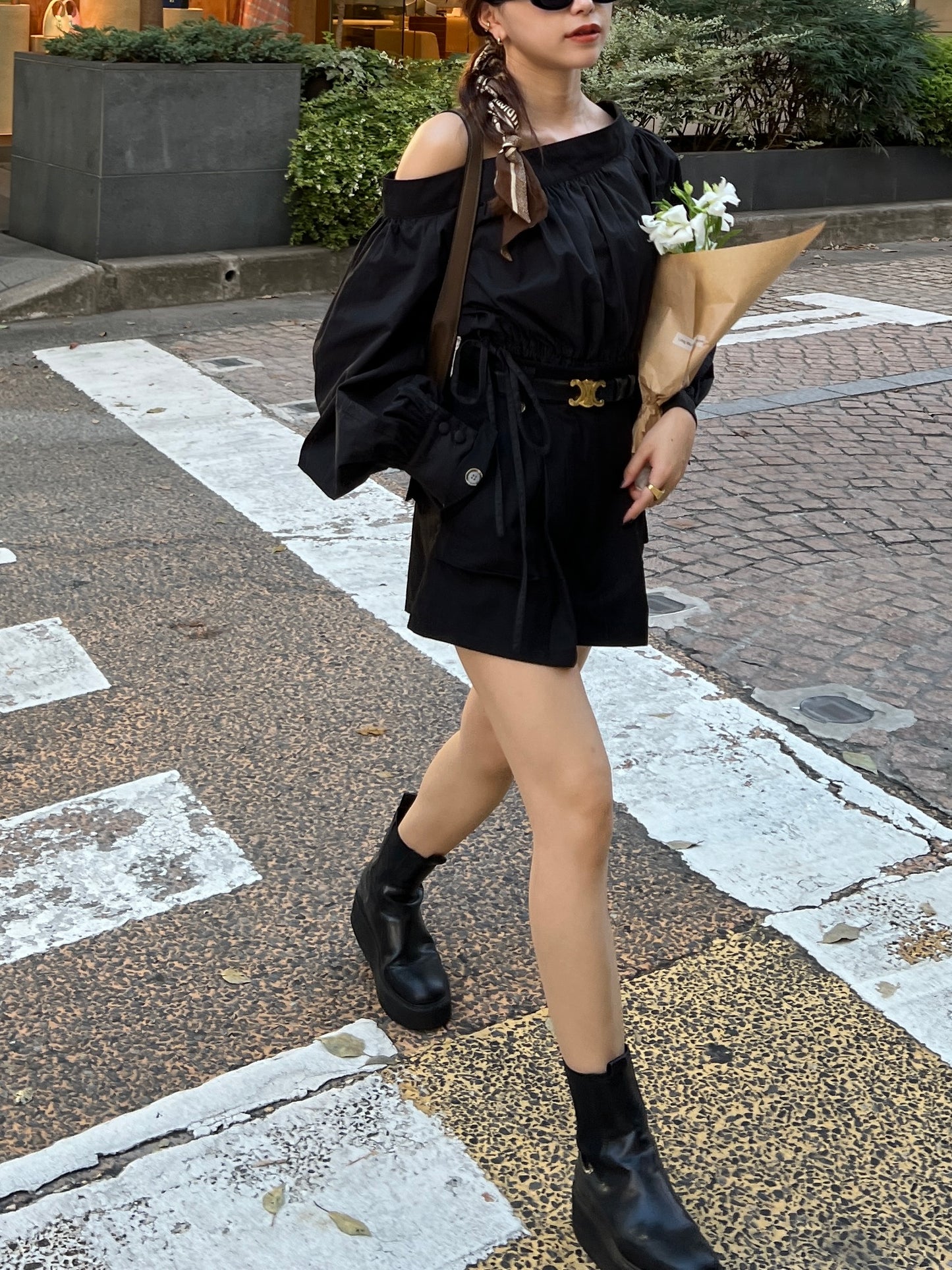 volume one shoulder blouse