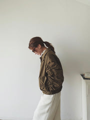 poodle fur gather sleeve blouson