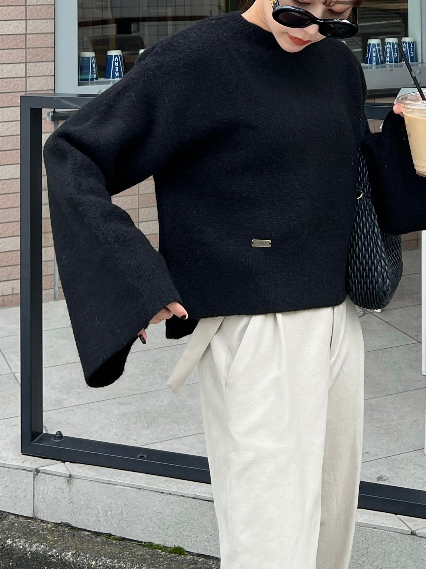 2way flare sleeve knit