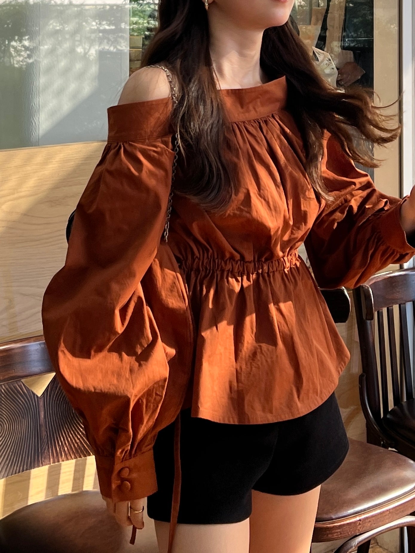 volume one shoulder blouse