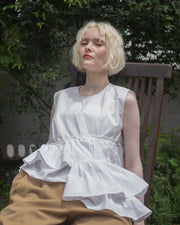 【残りわずか】Ruffled peplum blouse