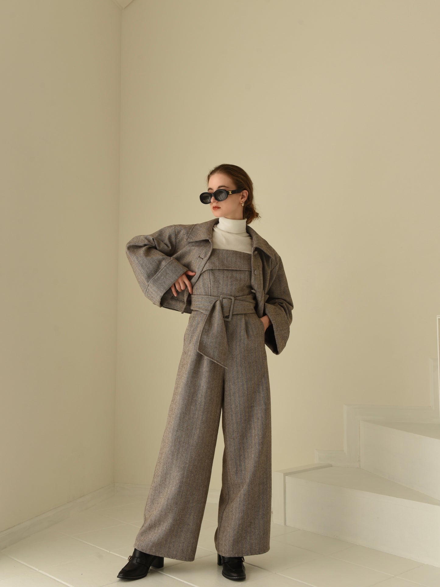 herringbone volume sleeve jacket