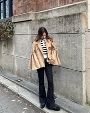 bell sleeve short trench coat