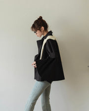 bell sleeve short trench coat