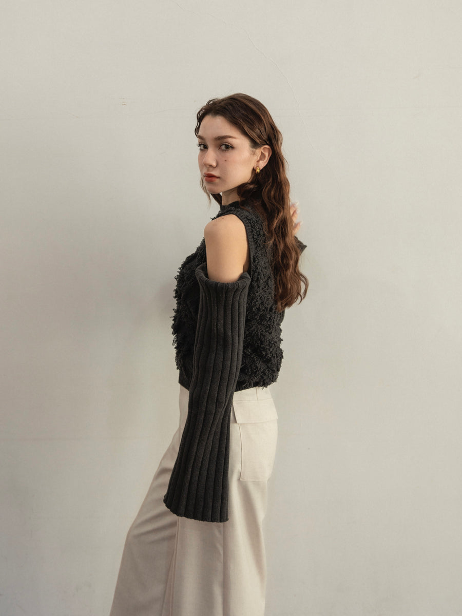 Open shoulder 3Way knit