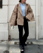bell sleeve short trench coat