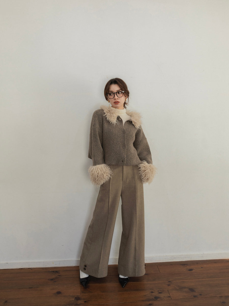 poodle sleeve knit cardigan