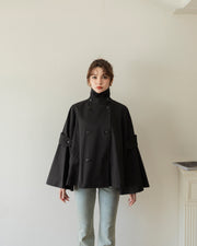 bell sleeve short trench coat