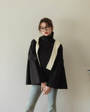 bell sleeve short trench coat