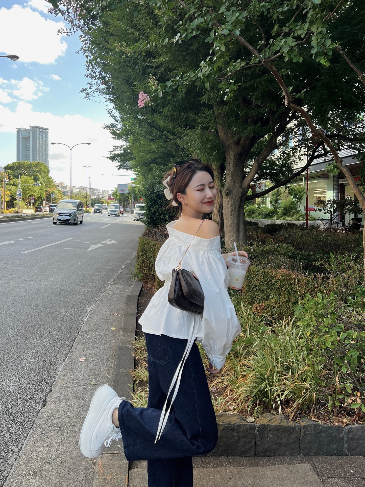volume one shoulder blouse