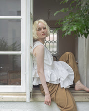 【残りわずか】Ruffled peplum blouse