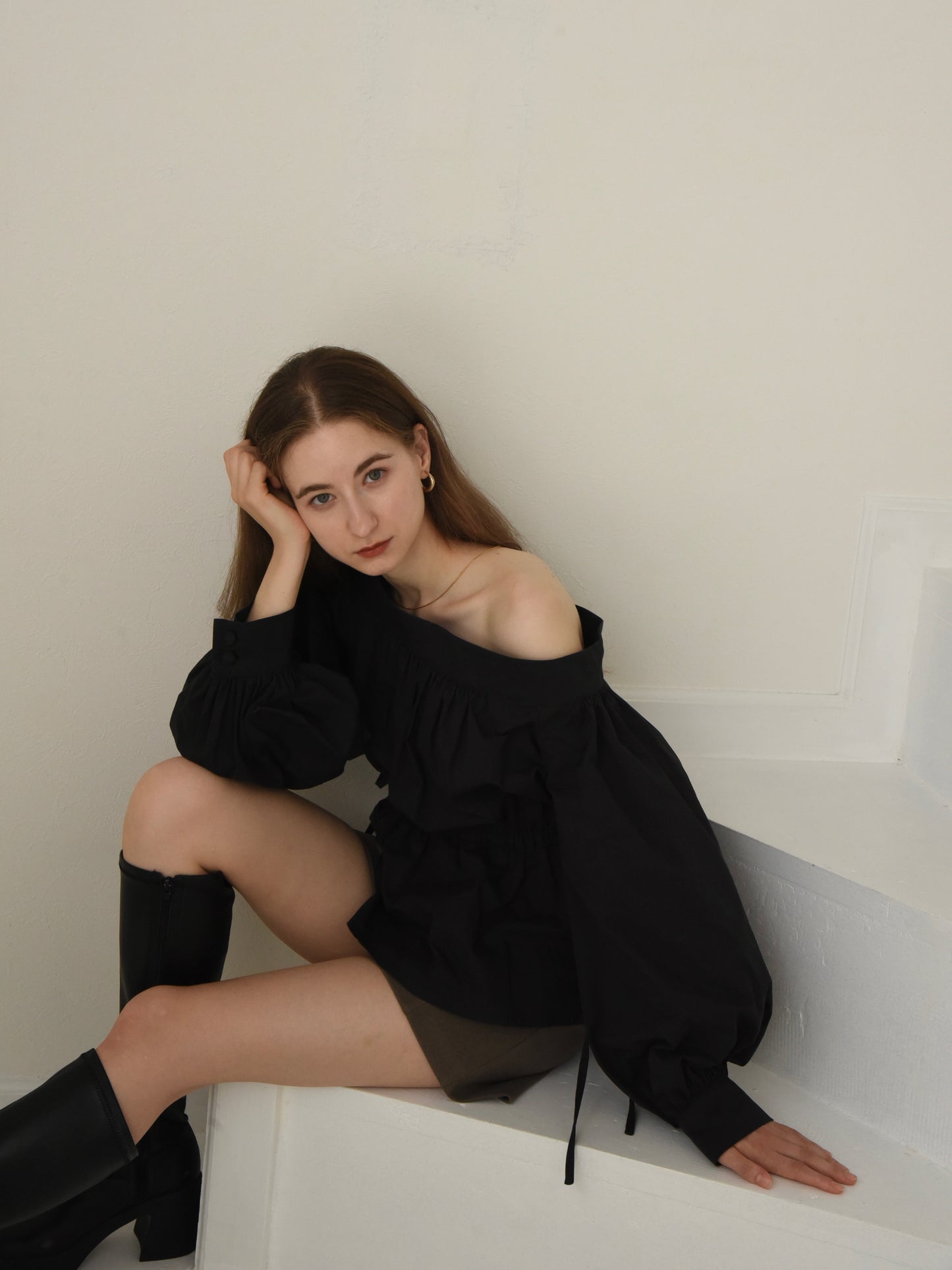 volume one shoulder blouse