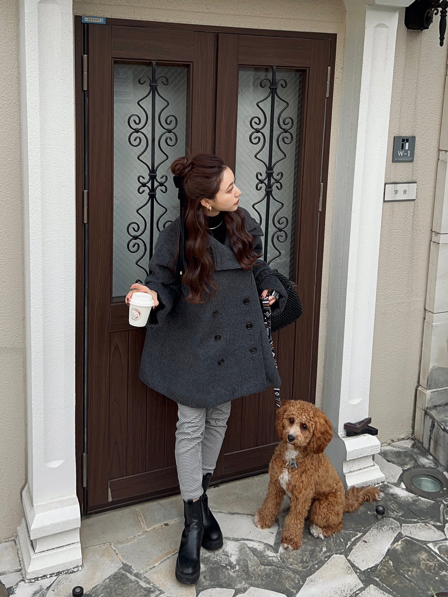 【予約/12月下旬頃発送】big collar double short coat