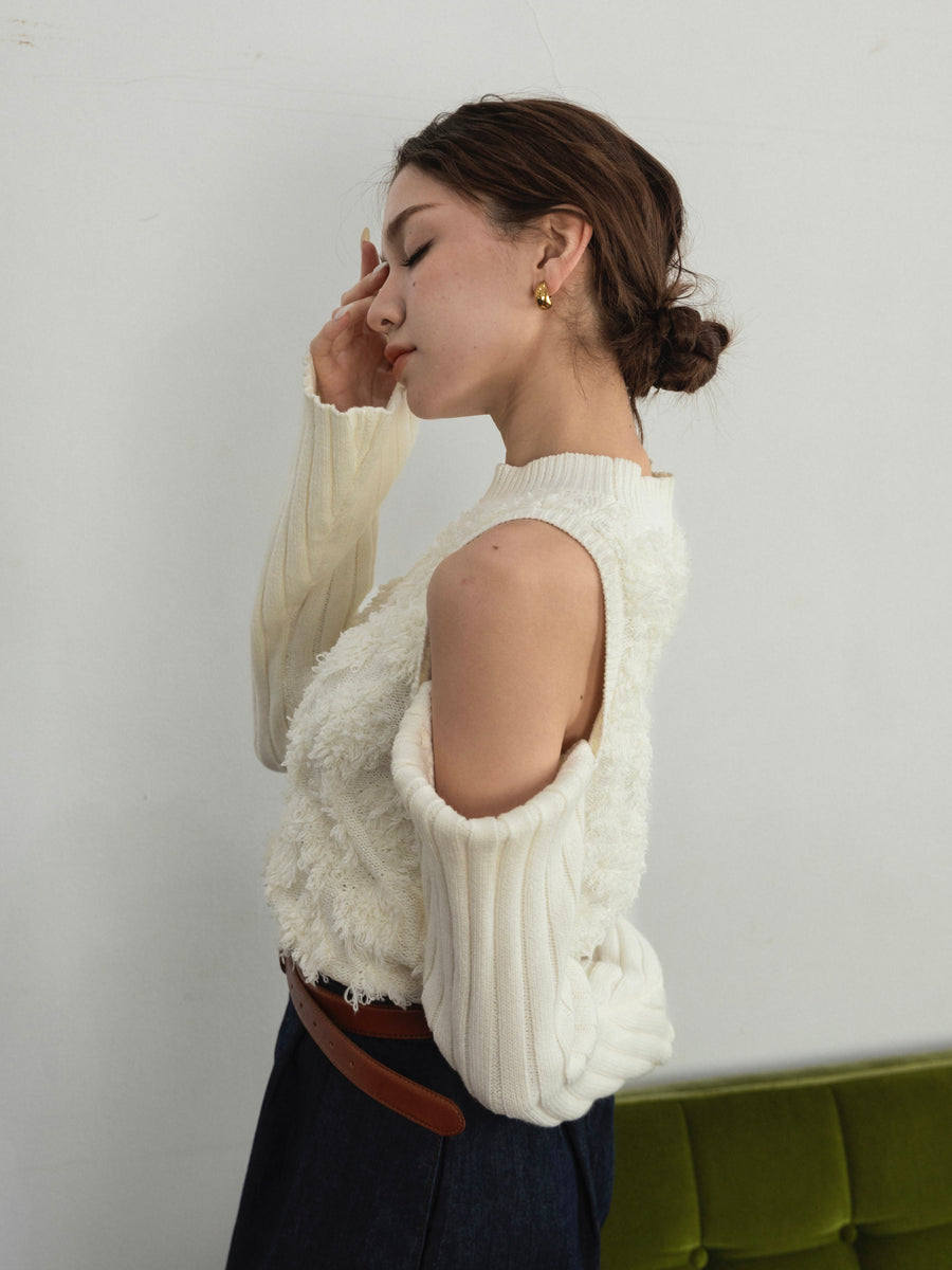 Open shoulder 3Way knit