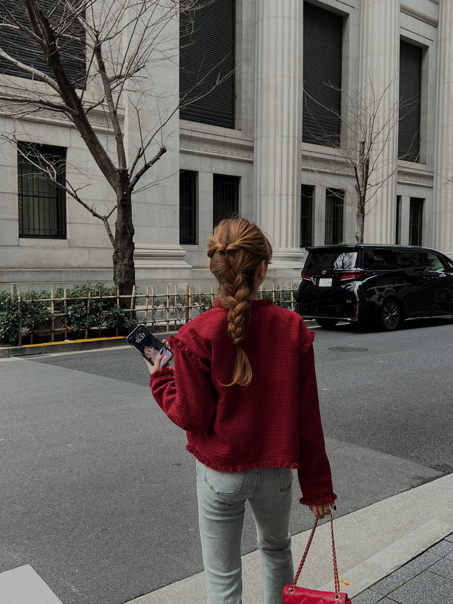 fringe tweed jacket