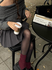 cable off shoulder knit