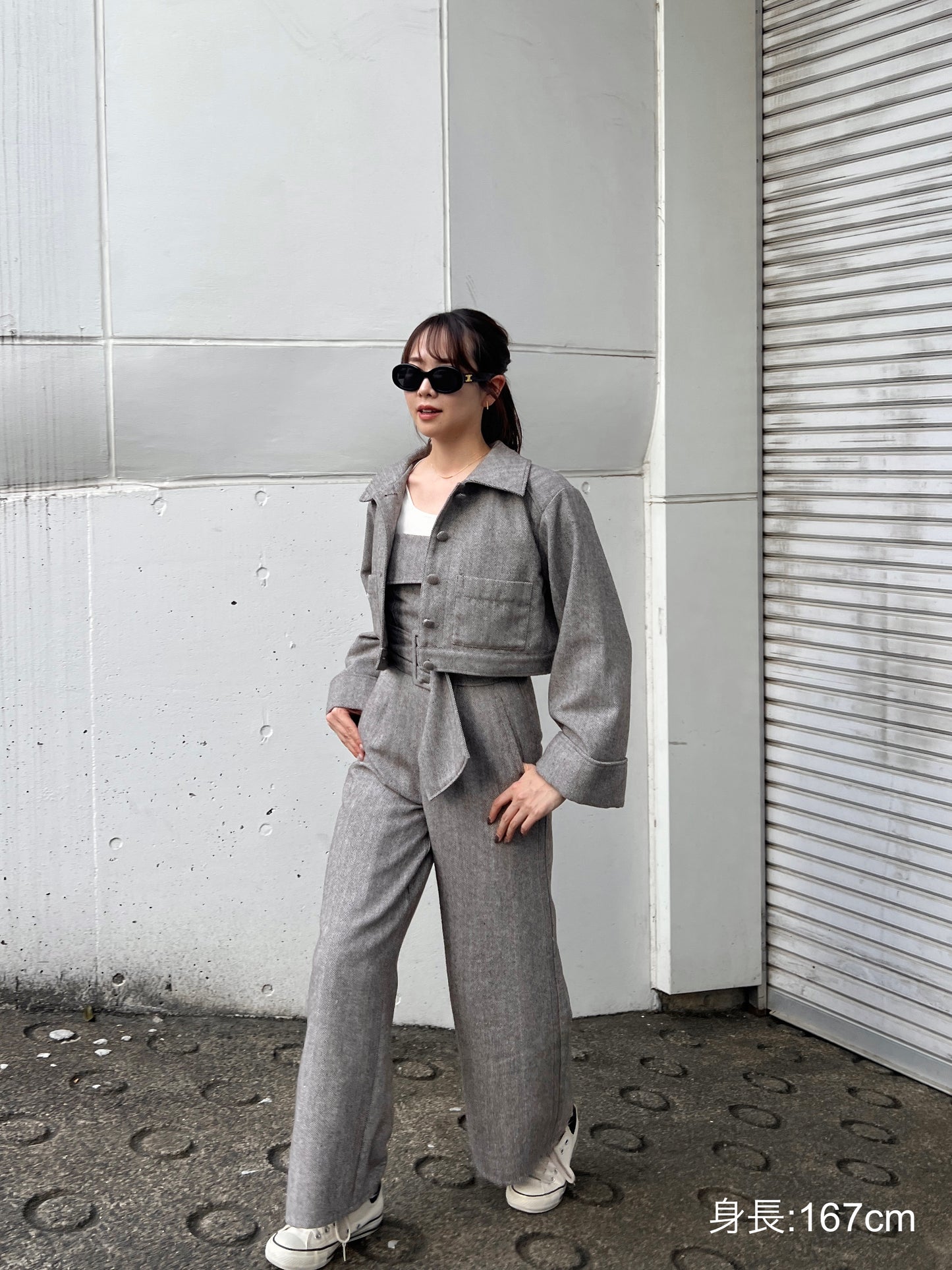 herringbone volume sleeve jacket