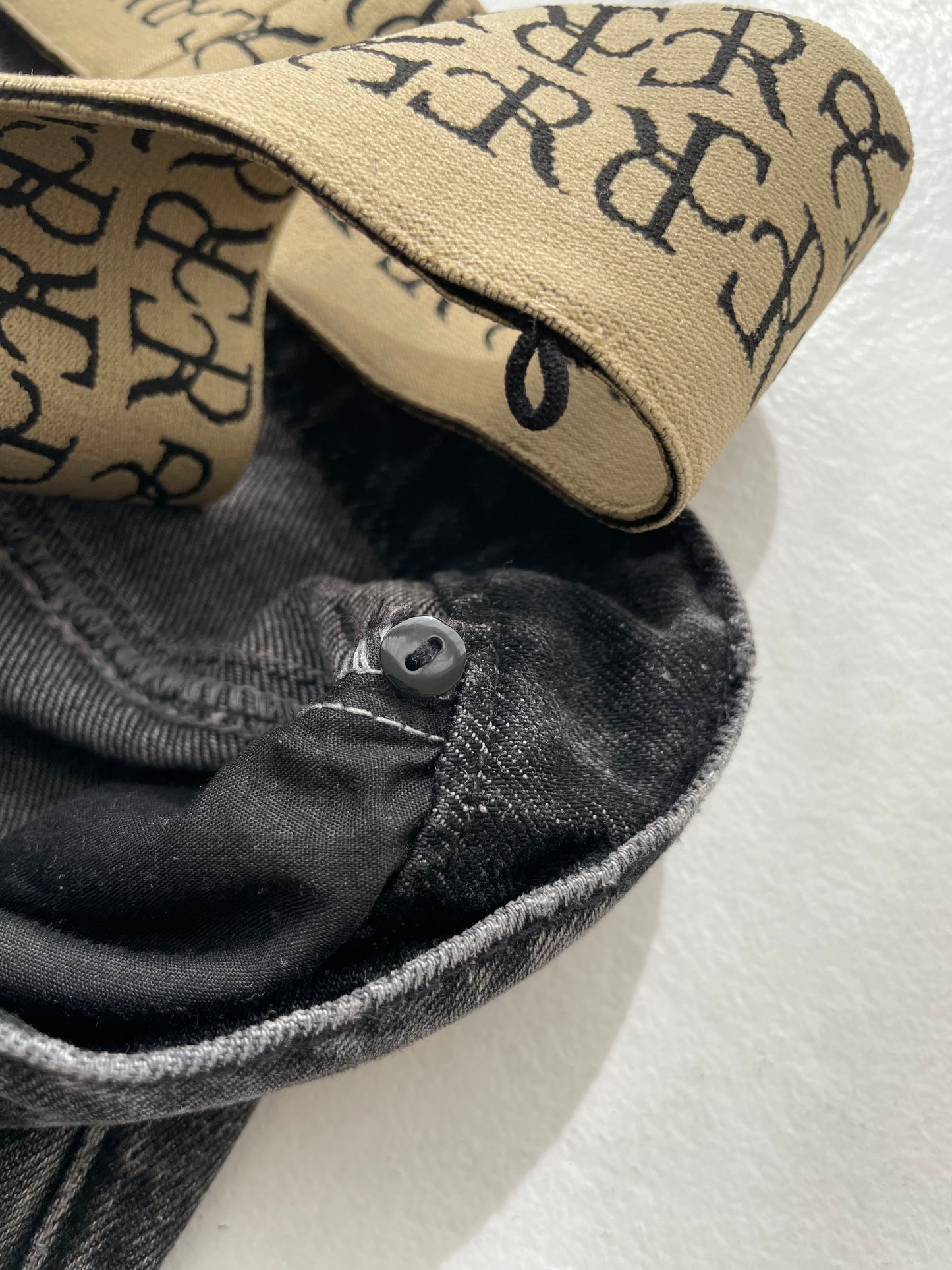 waist design wash denim pants