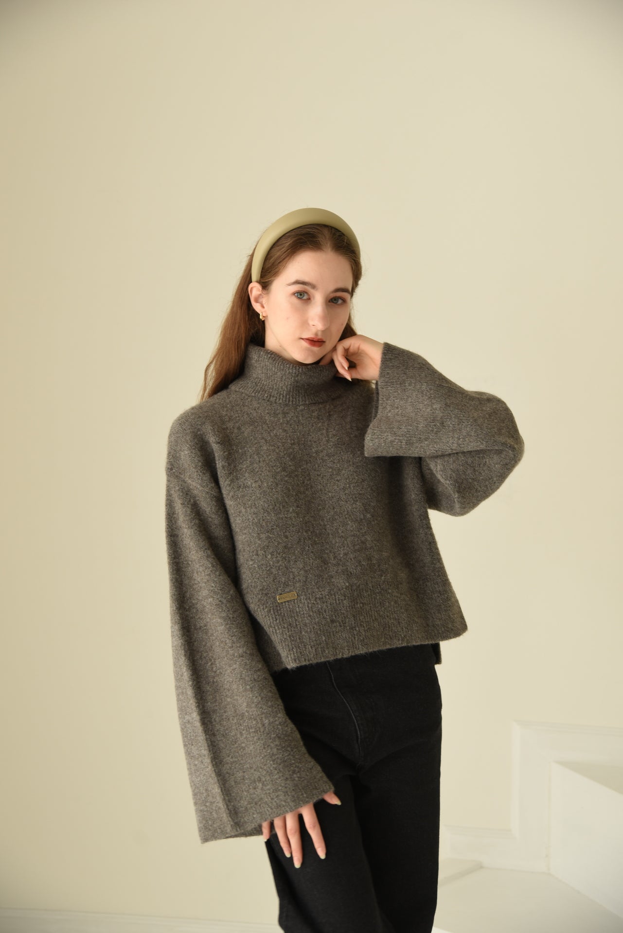 2way flare sleeve knit