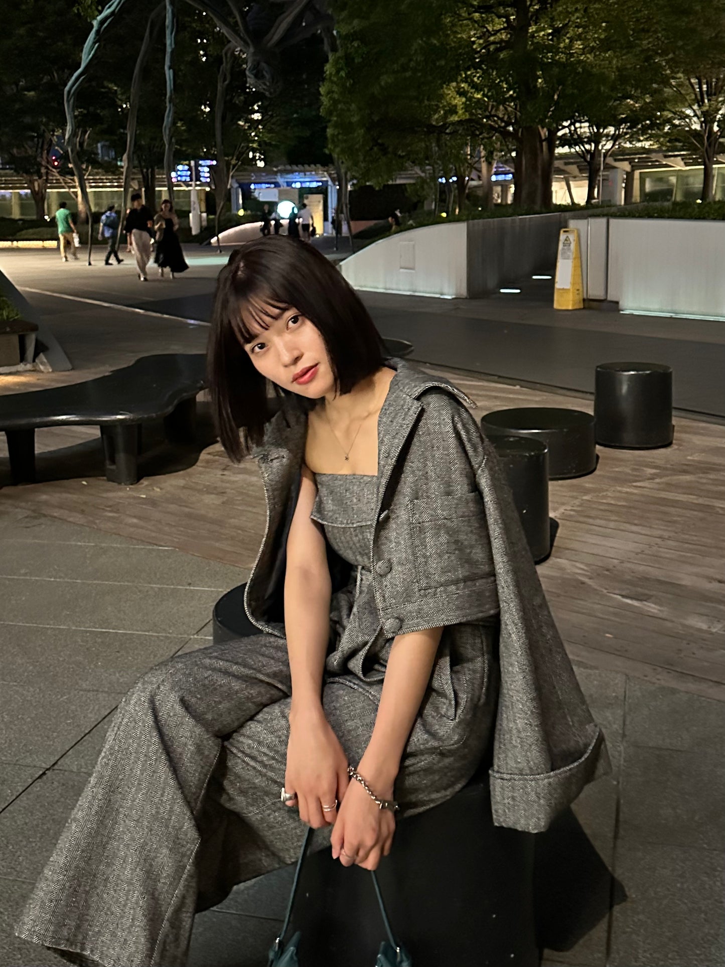 herringbone volume sleeve jacket