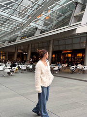 Cozy shaggy knit cardigan