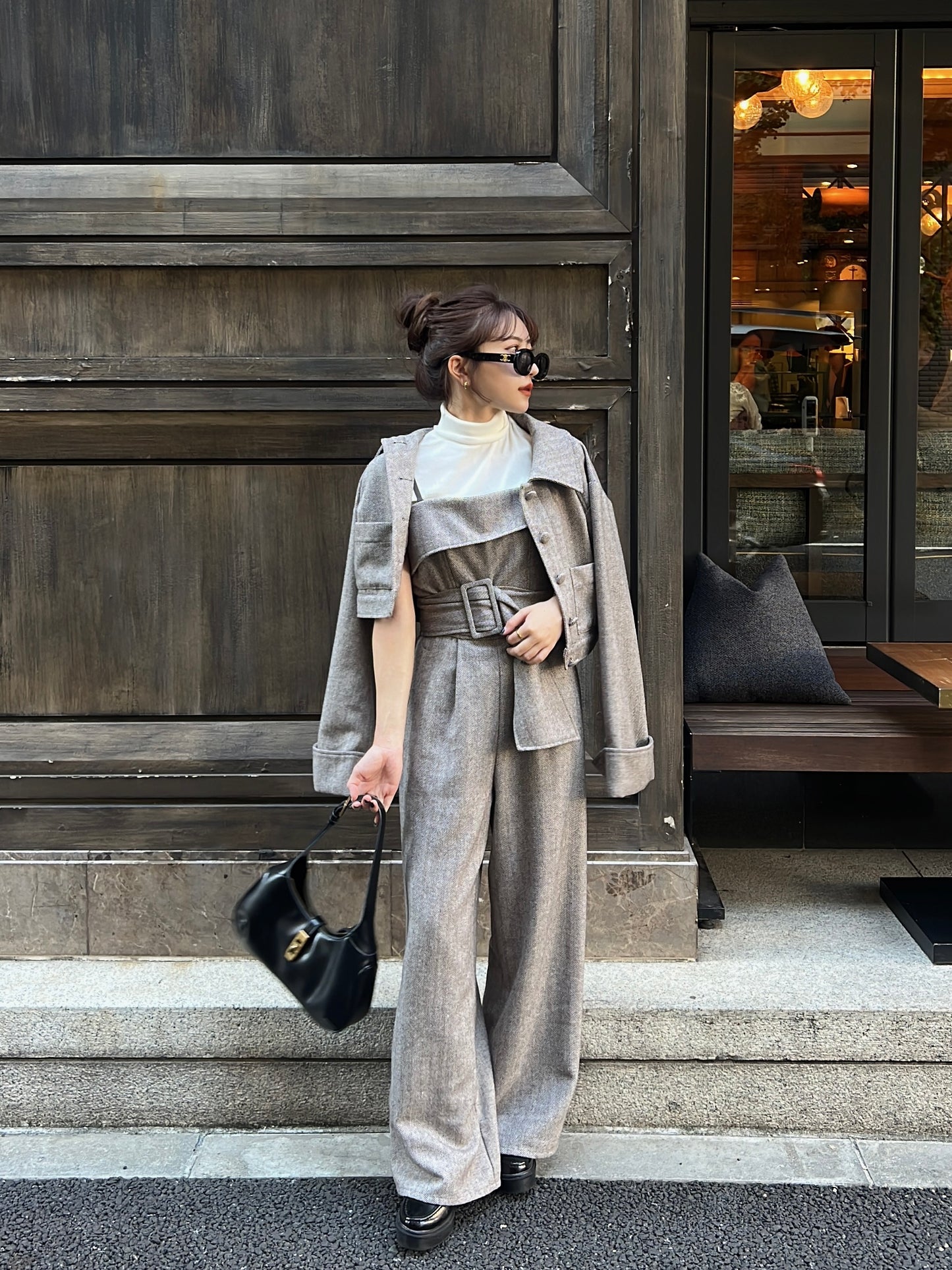 herringbone volume sleeve jacket
