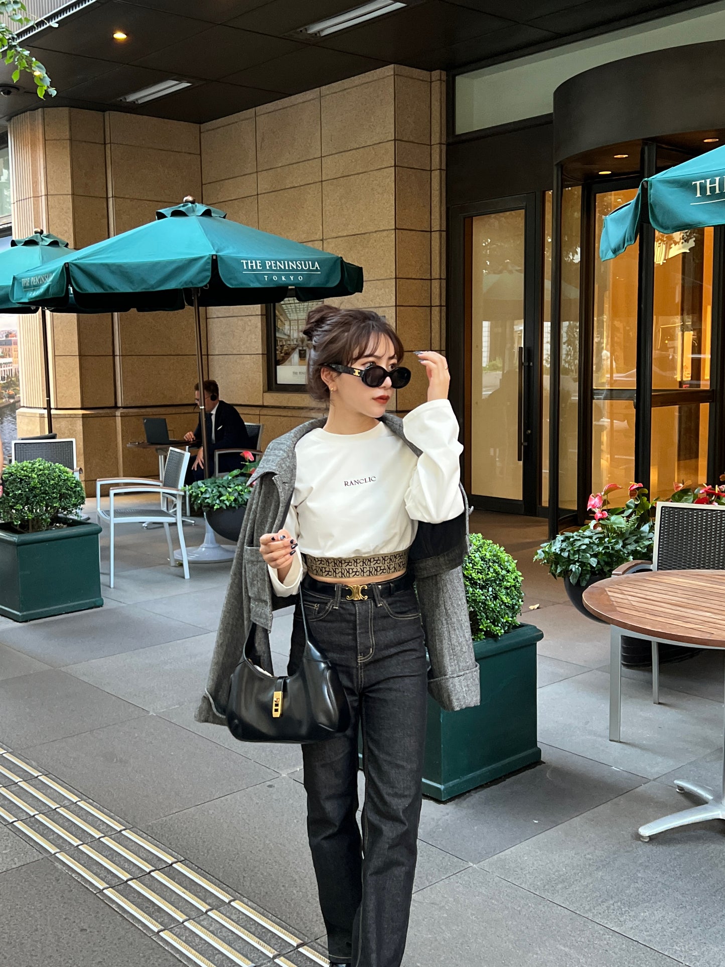 herringbone volume sleeve jacket