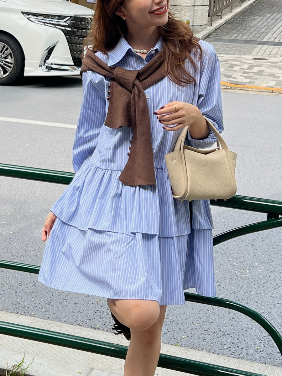 Tiered shirt dress
