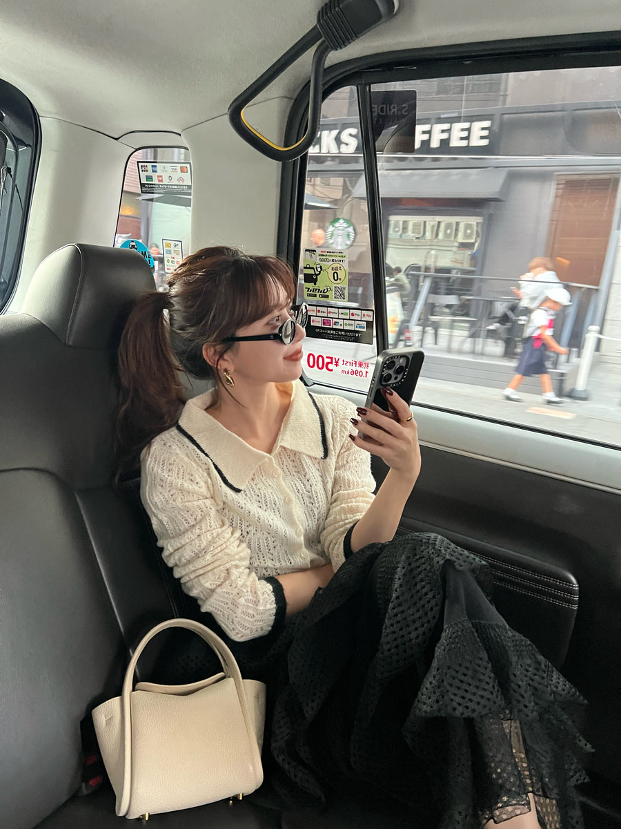 Crochet knit cardigan