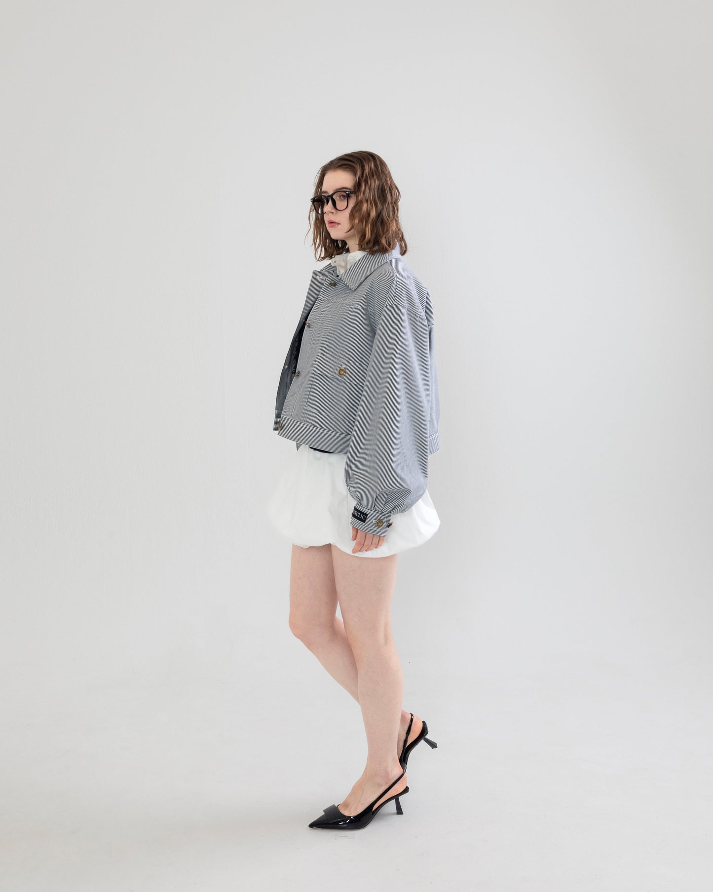 Striped gold button jacket