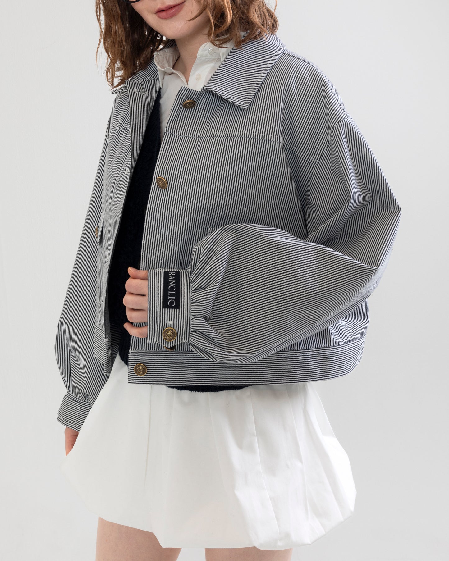 Striped gold button jacket