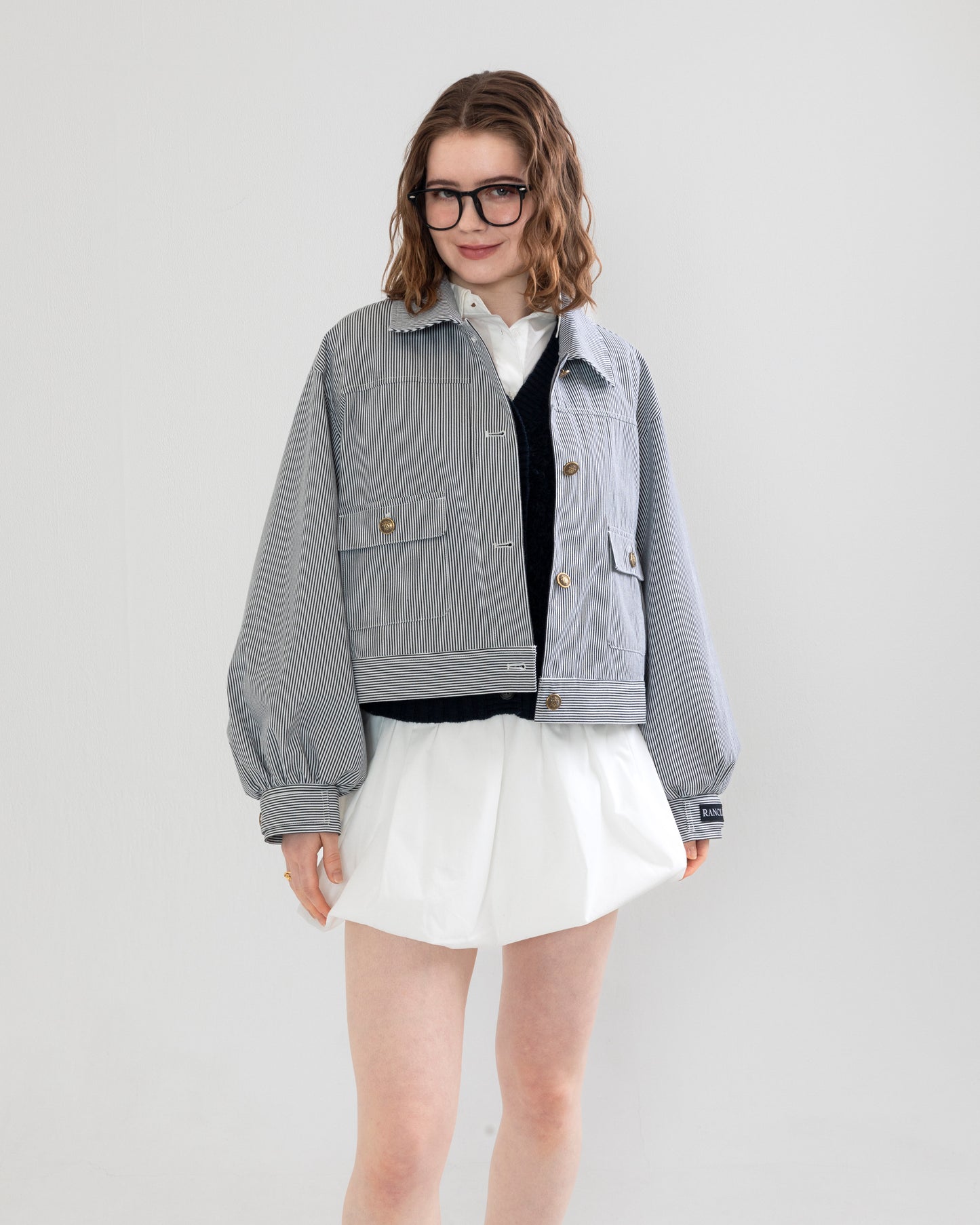 Striped gold button jacket